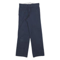 DICKIES Mens Navy Relaxed Straight Trousers Cotton Blend W28 L30 Workwear Zip