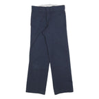 DICKIES Mens Navy Relaxed Straight Trousers Cotton Blend W28 L30 Workwear Zip
