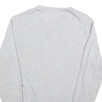 CALVIN KLEIN Mens Grey Patterned Wool Blend V-Neck Jumper L Soft Warm Comfort