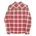 ANIMAL Mens Red & Orange Check Shirt S Casual Cotton Blend Lightweight Long
