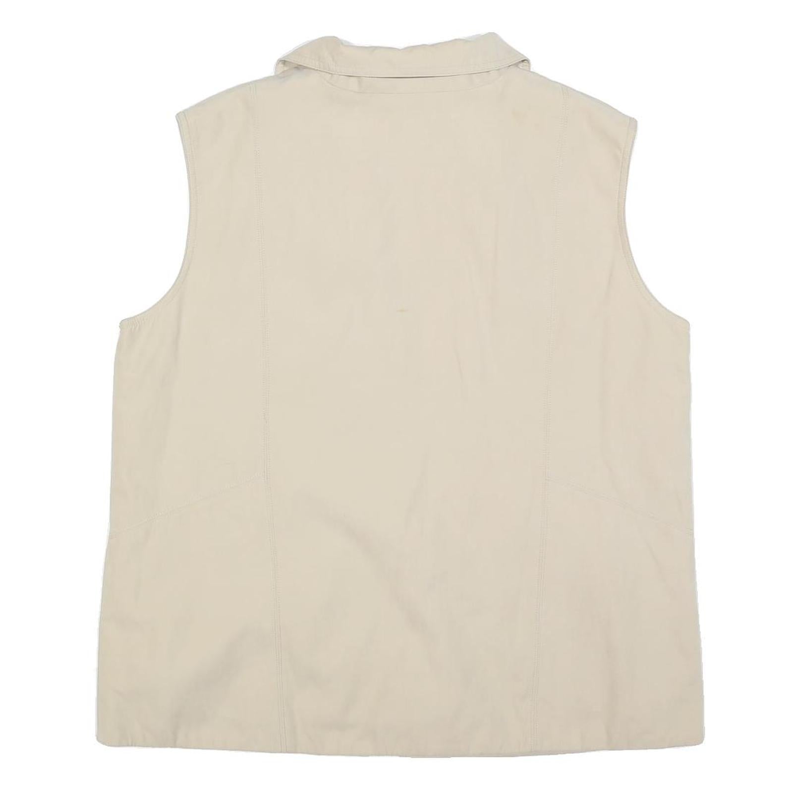 LOSHAN Womens Beige Polyester Blend Zip Jacket L Woven Casual Lightweight