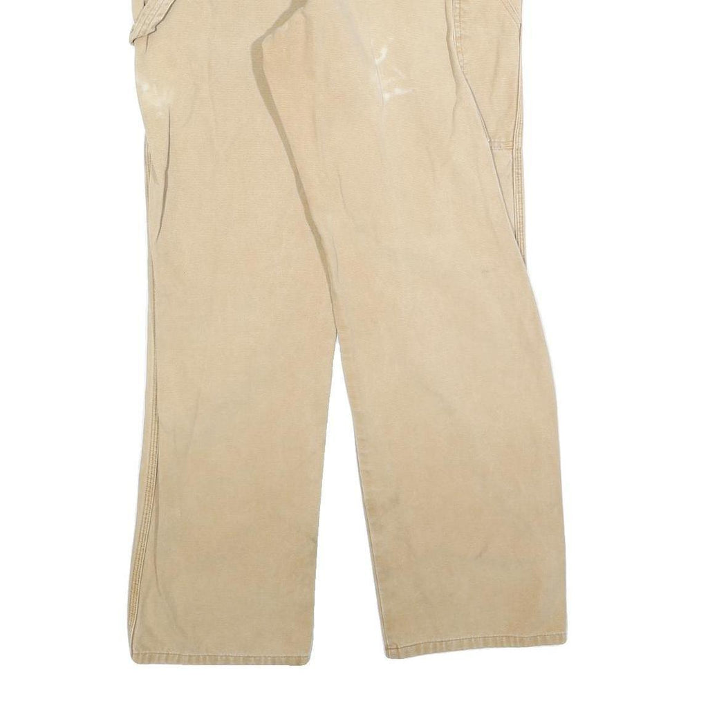 DICKIES Mens Regular Fit Jeans Beige Cotton Blend W36 L34 Workwear Utility Style