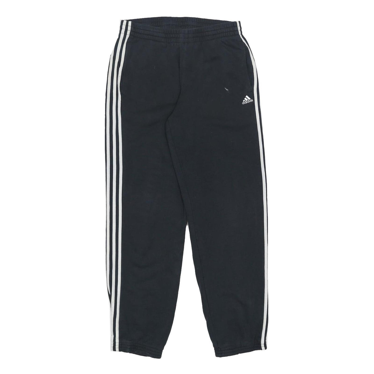 ADIDAS Mens Joggers Black & White Regular Tapered M W28 L30 Classic Cotton Blend