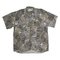 LERROS Mens Beige & Grey Pattern Shirt L Short Sleeve Casual Polyester Blend