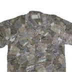LERROS Mens Beige & Grey Pattern Shirt L Short Sleeve Casual Polyester Blend