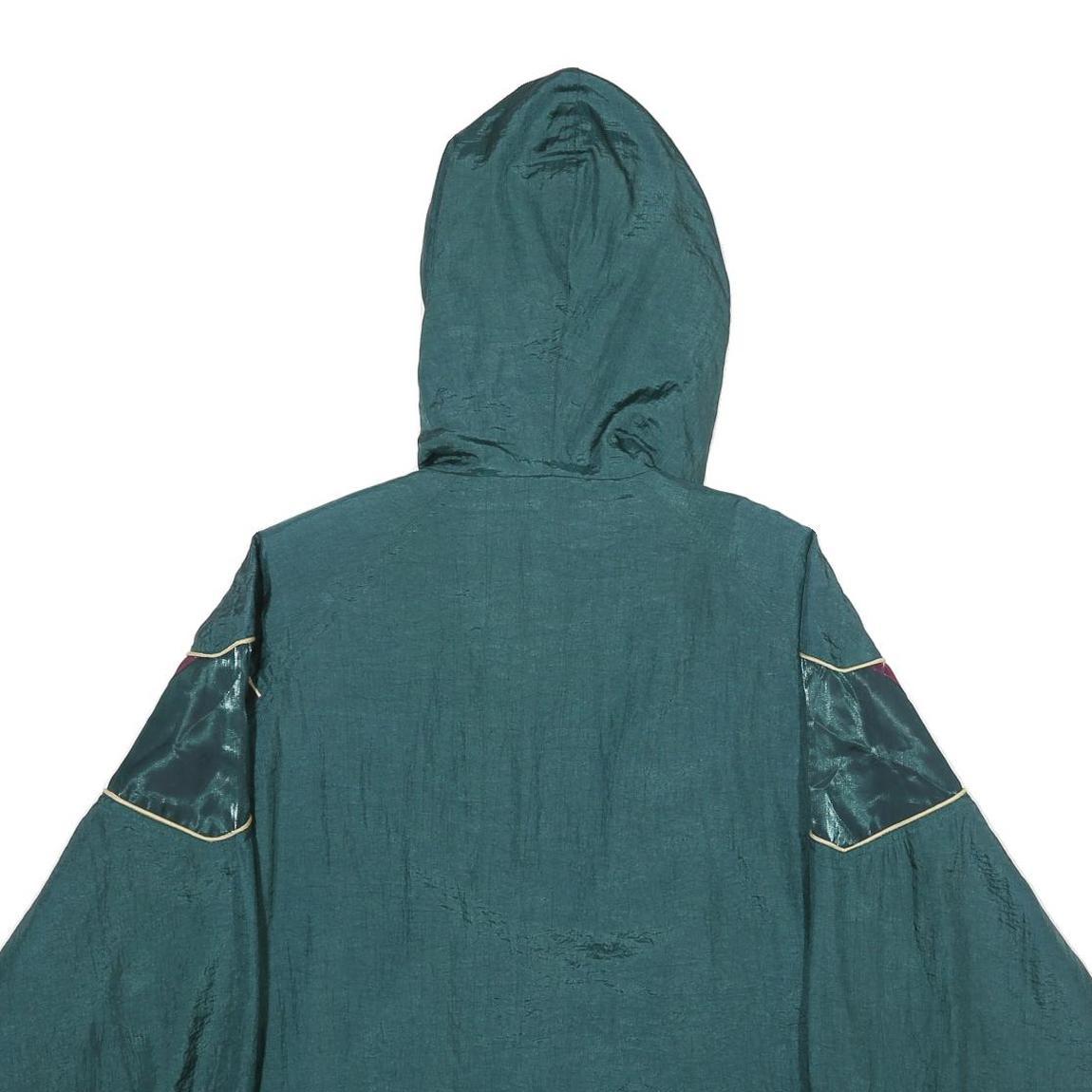 ACTIVE FRONTIER Womens Green & Purple Hooded Zip Nylon Jacket XL Shiny