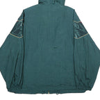 ACTIVE FRONTIER Womens Green & Purple Hooded Zip Nylon Jacket XL Shiny