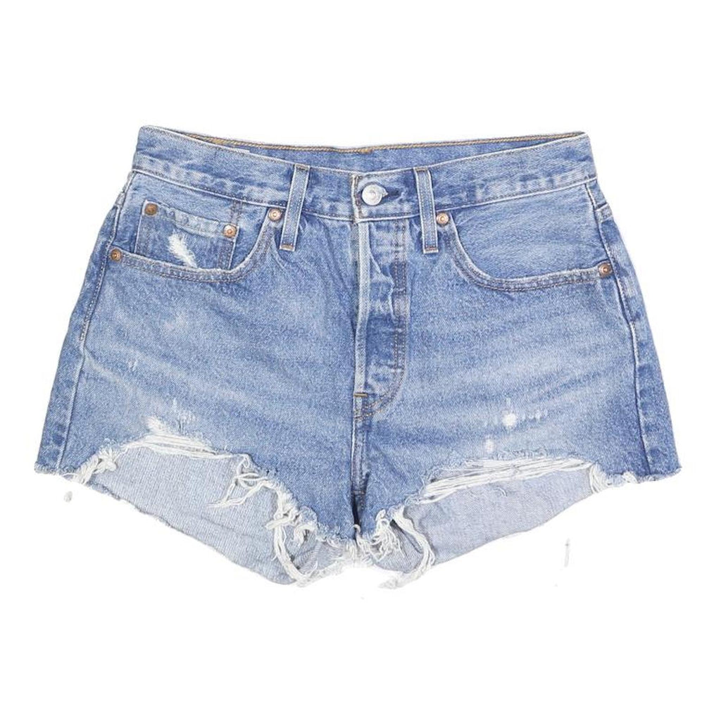 LEVI'S Womens Denim Blue Casual Cut-Off S W27 Distressed Shorts