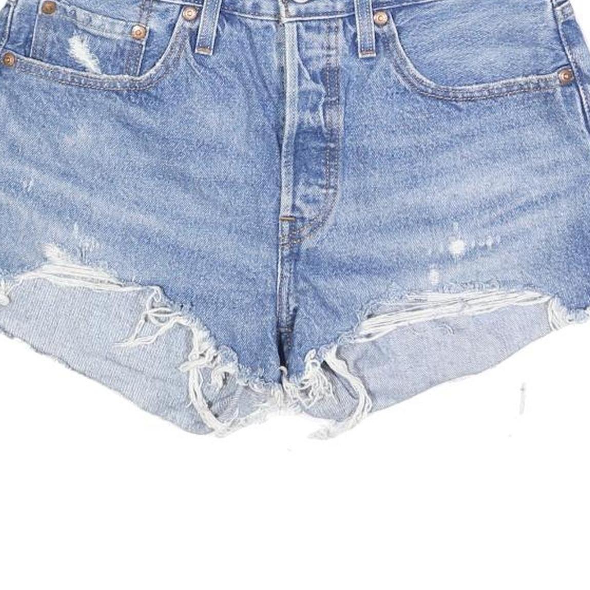 LEVI'S Womens Denim Blue Casual Cut-Off S W27 Distressed Shorts