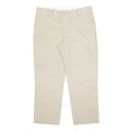 DICKIES Mens Cotton Blend Beige Regular Straight Trousers W40 L30 Workwear Zip