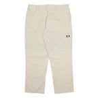 DICKIES Mens Cotton Blend Beige Regular Straight Trousers W40 L30 Workwear Zip