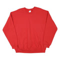 GILDAN Mens Red Cotton Blend Sweatshirt L Crew Neck Long Sleeve Plain Pullover