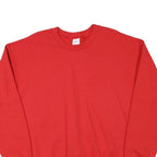 GILDAN Mens Red Cotton Blend Sweatshirt L Crew Neck Long Sleeve Plain Pullover