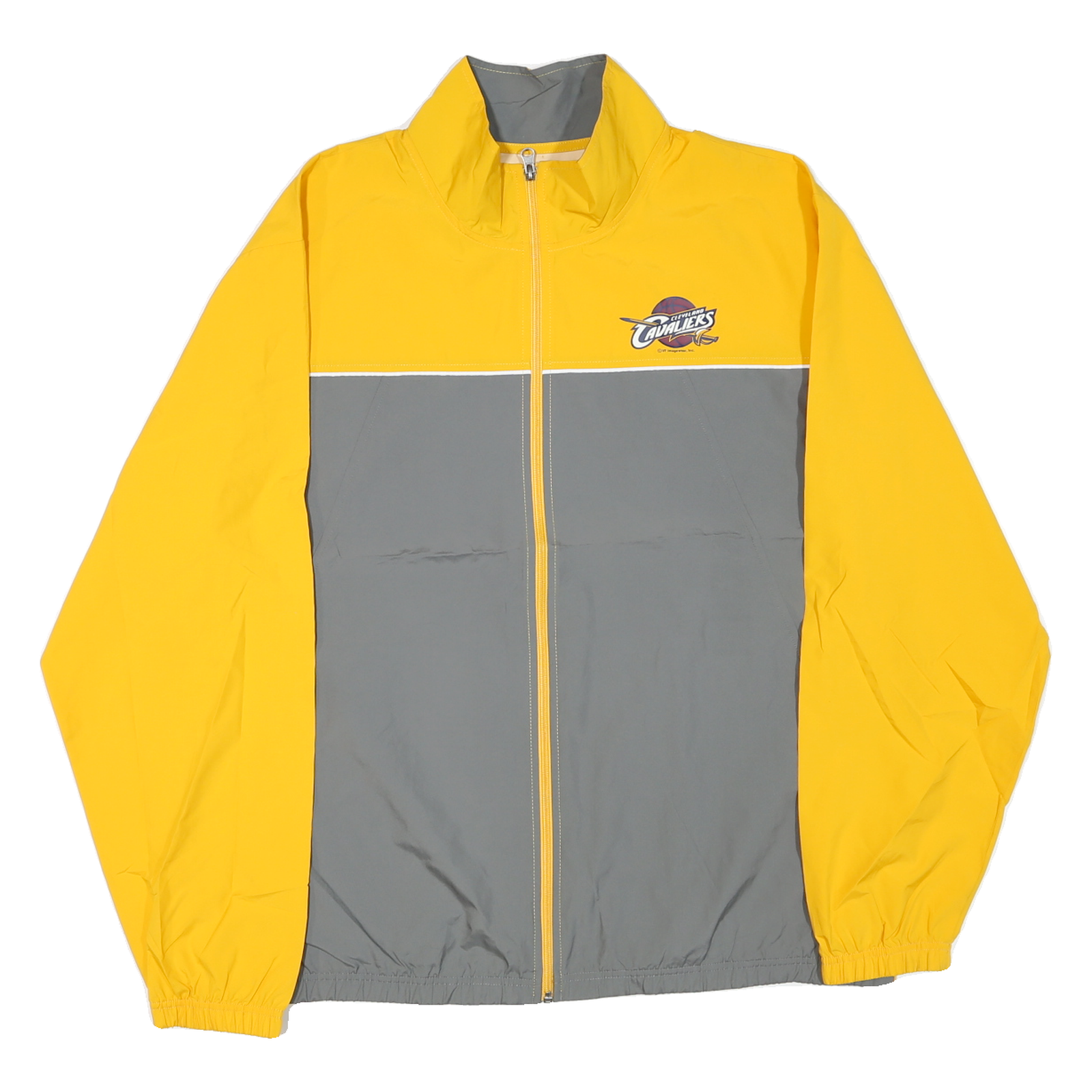 NBA Mens Yellow & Grey Cleveland Cavaliers Jacket L Polyester Blend Zip
