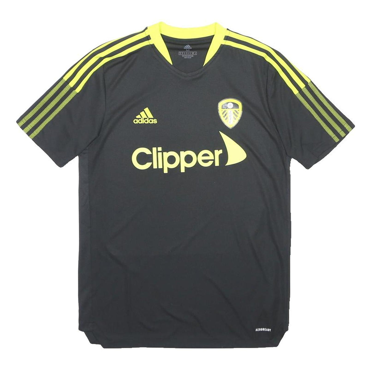 ADIDAS 2021-22 Leeds United Training Shirt Mens Black T-Shirt M Short Sleeve