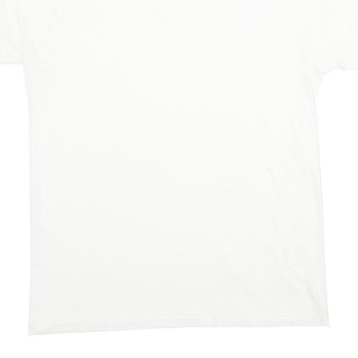 TOWNCRAFT Mens White V-Neck T-Shirt Cotton Blend L Short Sleeve Plain Classic