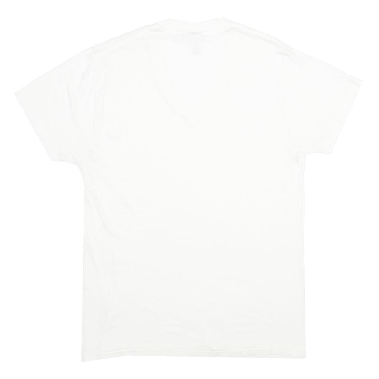 TOWNCRAFT Mens White V-Neck T-Shirt Cotton Blend L Short Sleeve Plain Classic