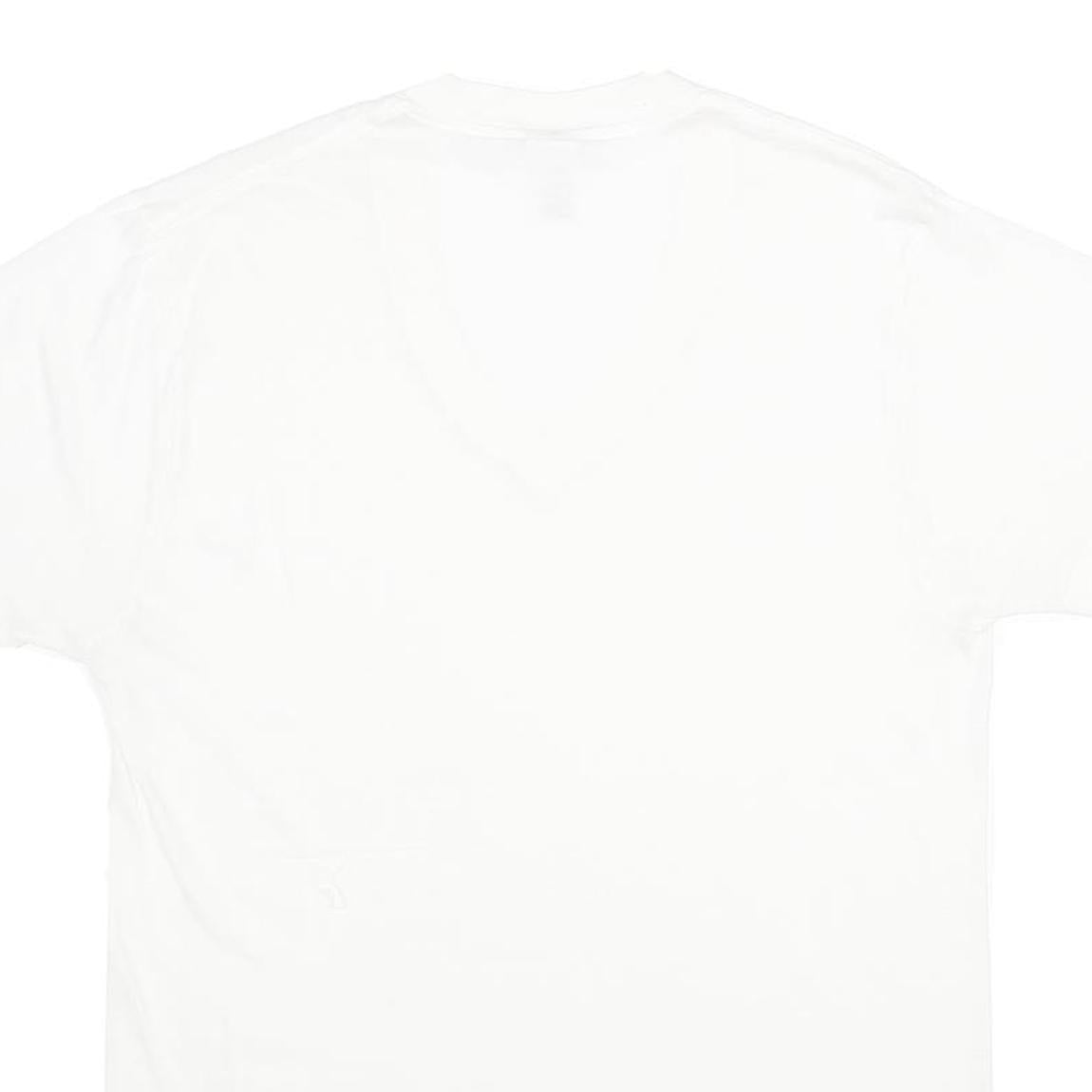 TOWNCRAFT Mens White V-Neck T-Shirt Cotton Blend L Short Sleeve Plain Classic