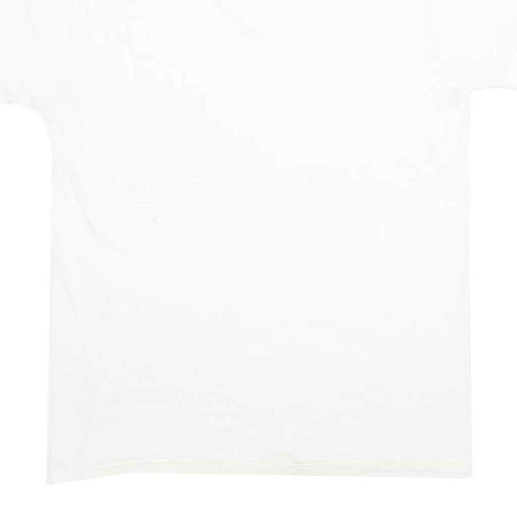 TOWNCRAFT Mens White V-Neck T-Shirt Cotton Blend L Short Sleeve Plain Classic