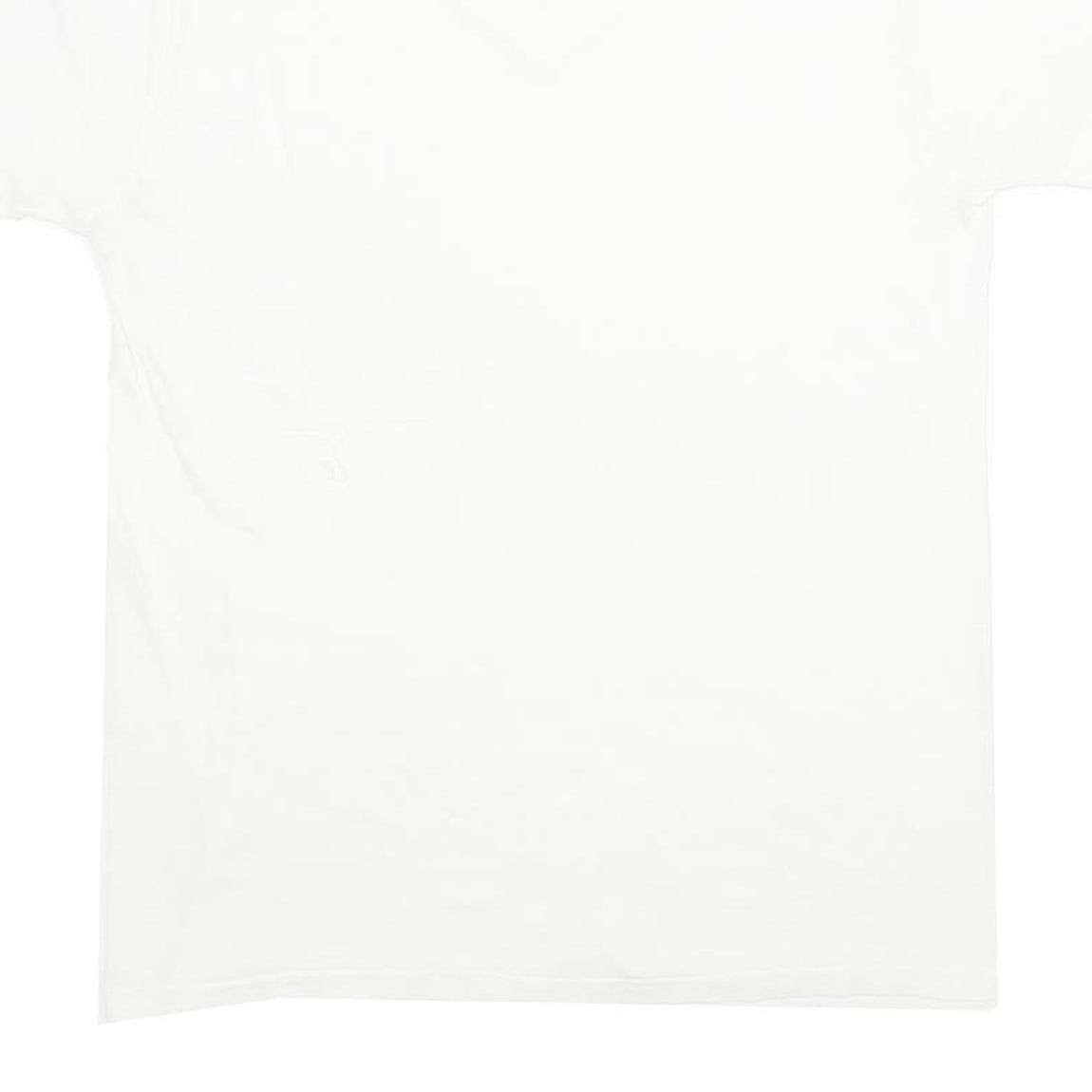 TOWNCRAFT Mens White V-Neck T-Shirt Cotton Blend L Short Sleeve Plain Classic