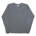 CHAMPION Mens Grey Long Sleeve T-Shirt Crew Neck Cotton Blend M Pocket Casual