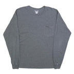 CHAMPION Mens Grey Long Sleeve T-Shirt Crew Neck Cotton Blend M Pocket Casual