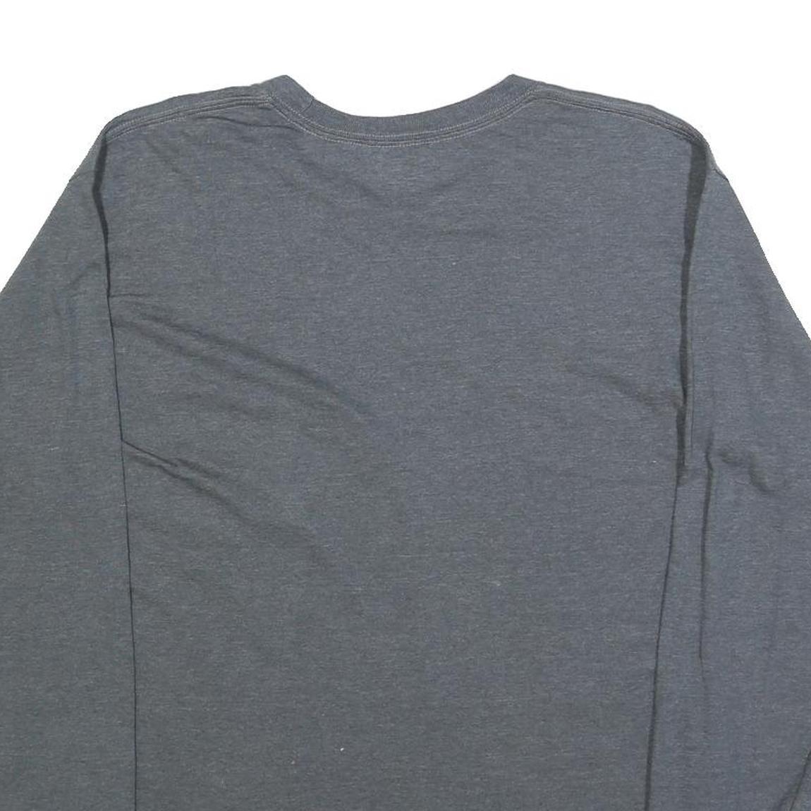 CHAMPION Mens Grey Long Sleeve T-Shirt Crew Neck Cotton Blend M Pocket Casual