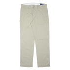 POLO RALPH LAUREN Mens Cotton Blend Beige Classic Straight Trousers W36 L32