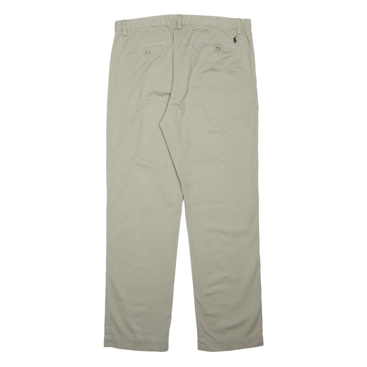 POLO RALPH LAUREN Mens Cotton Blend Beige Classic Straight Trousers W36 L32