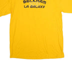 ADIDAS Mens Yellow Beckham 23 LA Galaxy Graphic T-Shirt XL Short Sleeve Crew