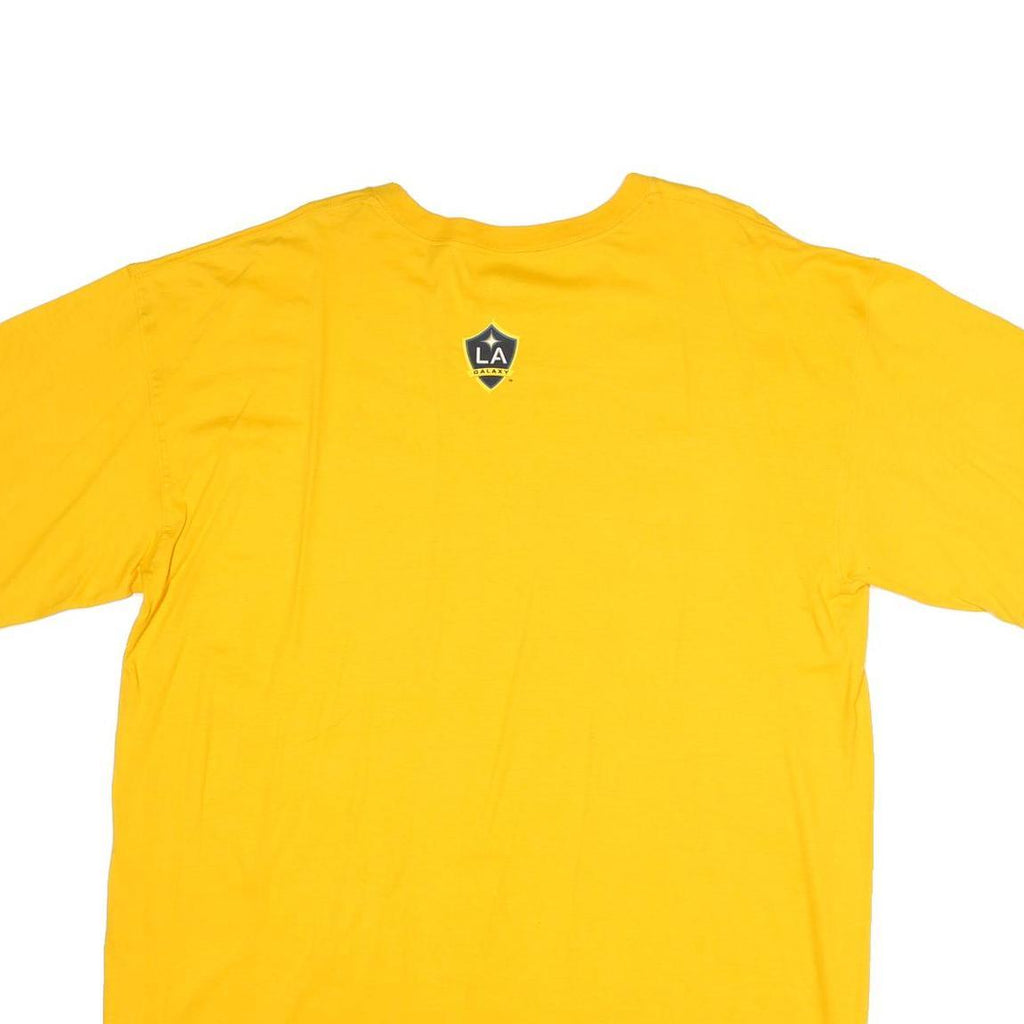 ADIDAS Mens Yellow Beckham 23 LA Galaxy Graphic T-Shirt XL Short Sleeve Crew