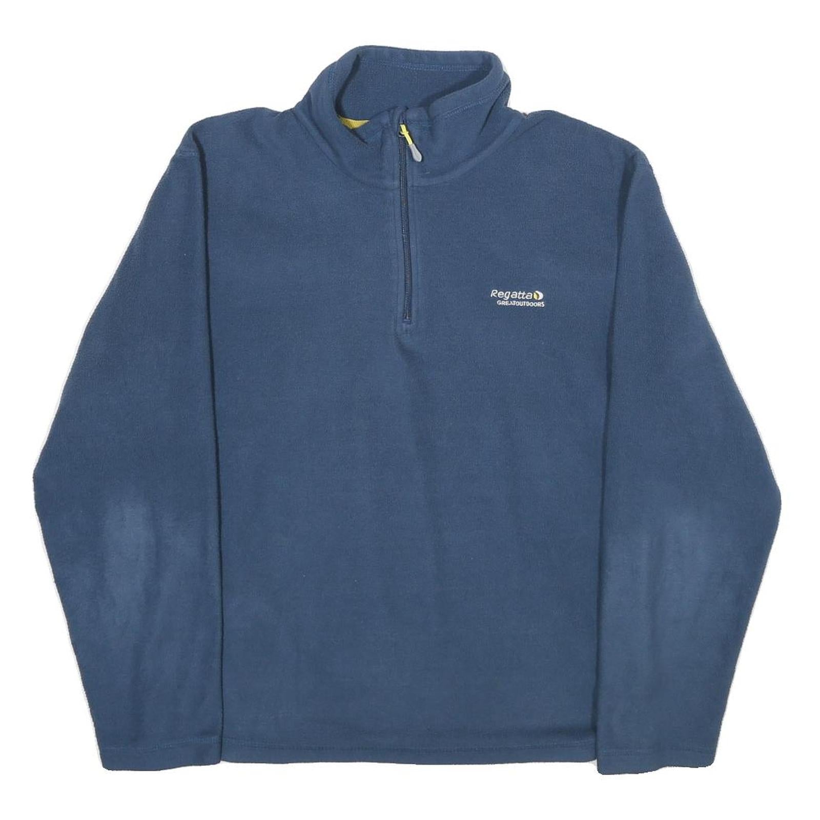 REGATTA Mens Blue Outdoor Pullover Plain Crew Neck Basic Knit S Fleece Jumper