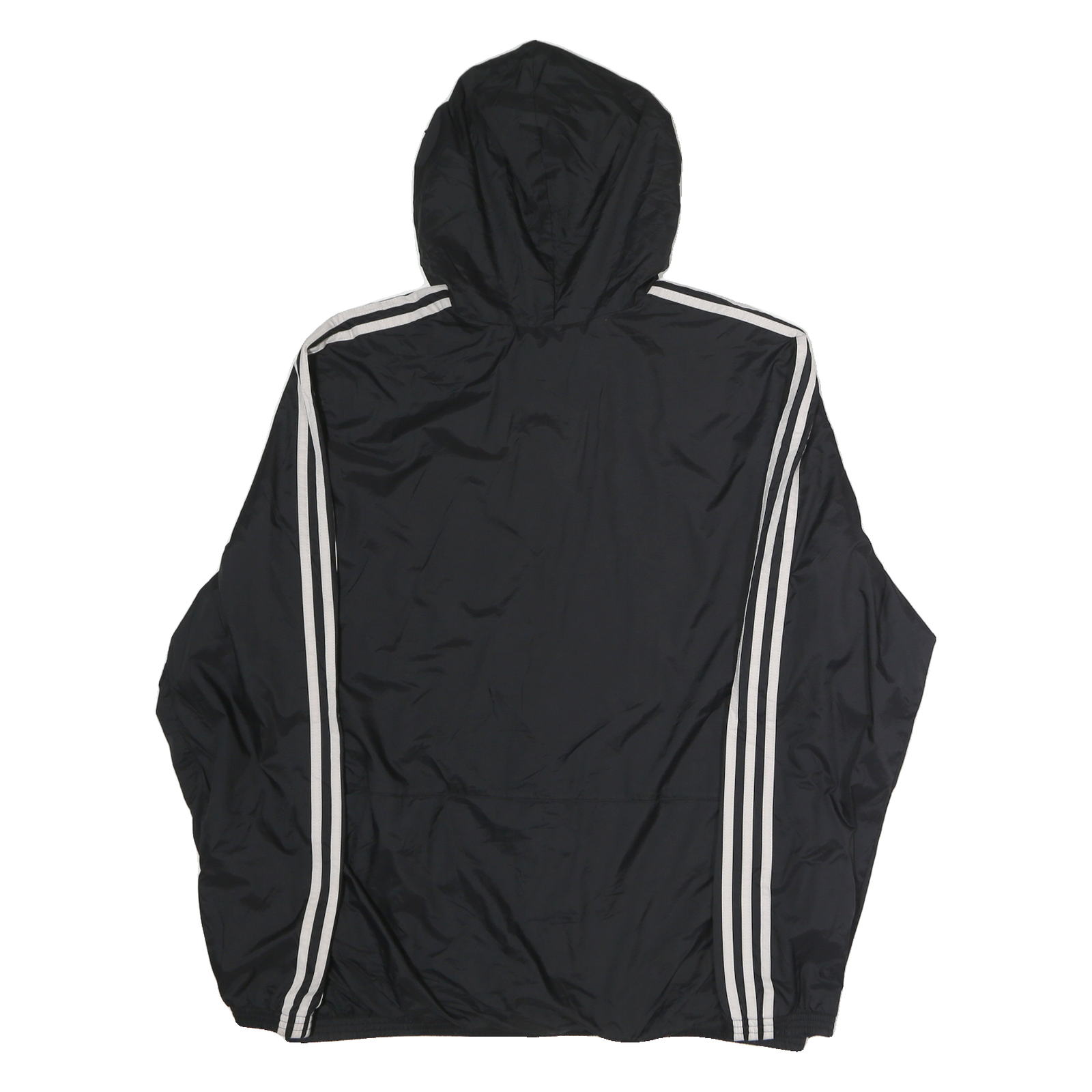 ADIDAS Mens Black Zip Hooded Track Jacket M Polyester Sportswear Casual