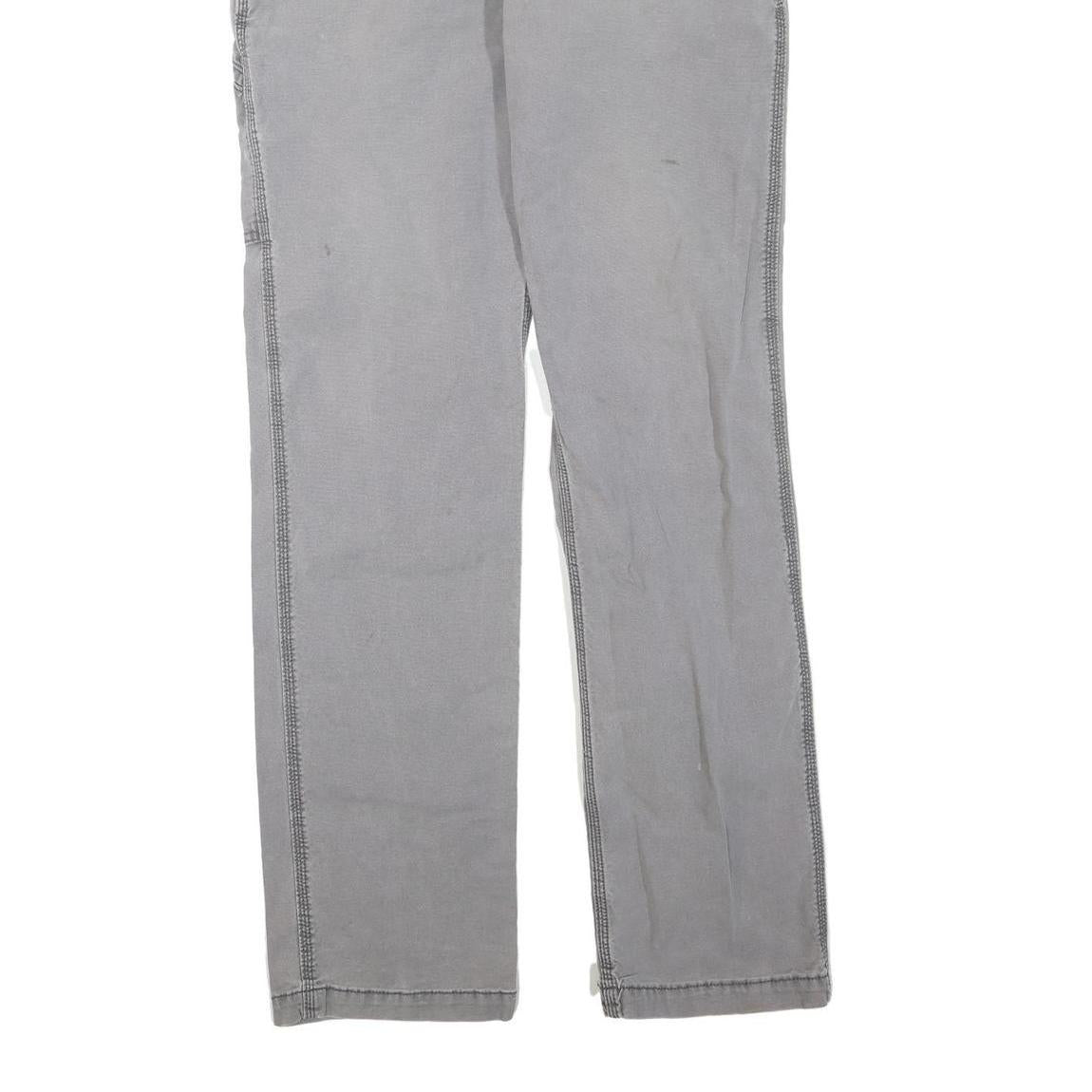 CARHARTT Womens Jeans Grey Regular Straight Denim W36 L36 Workwear Utility Zip