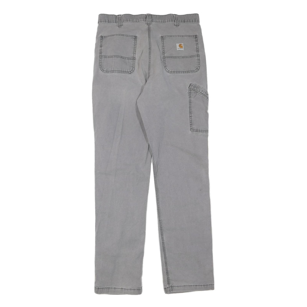 CARHARTT Womens Jeans Grey Regular Straight Denim W36 L36 Workwear Utility Zip