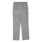 CARHARTT Womens Jeans Grey Regular Straight Denim W36 L36 Workwear Utility Zip