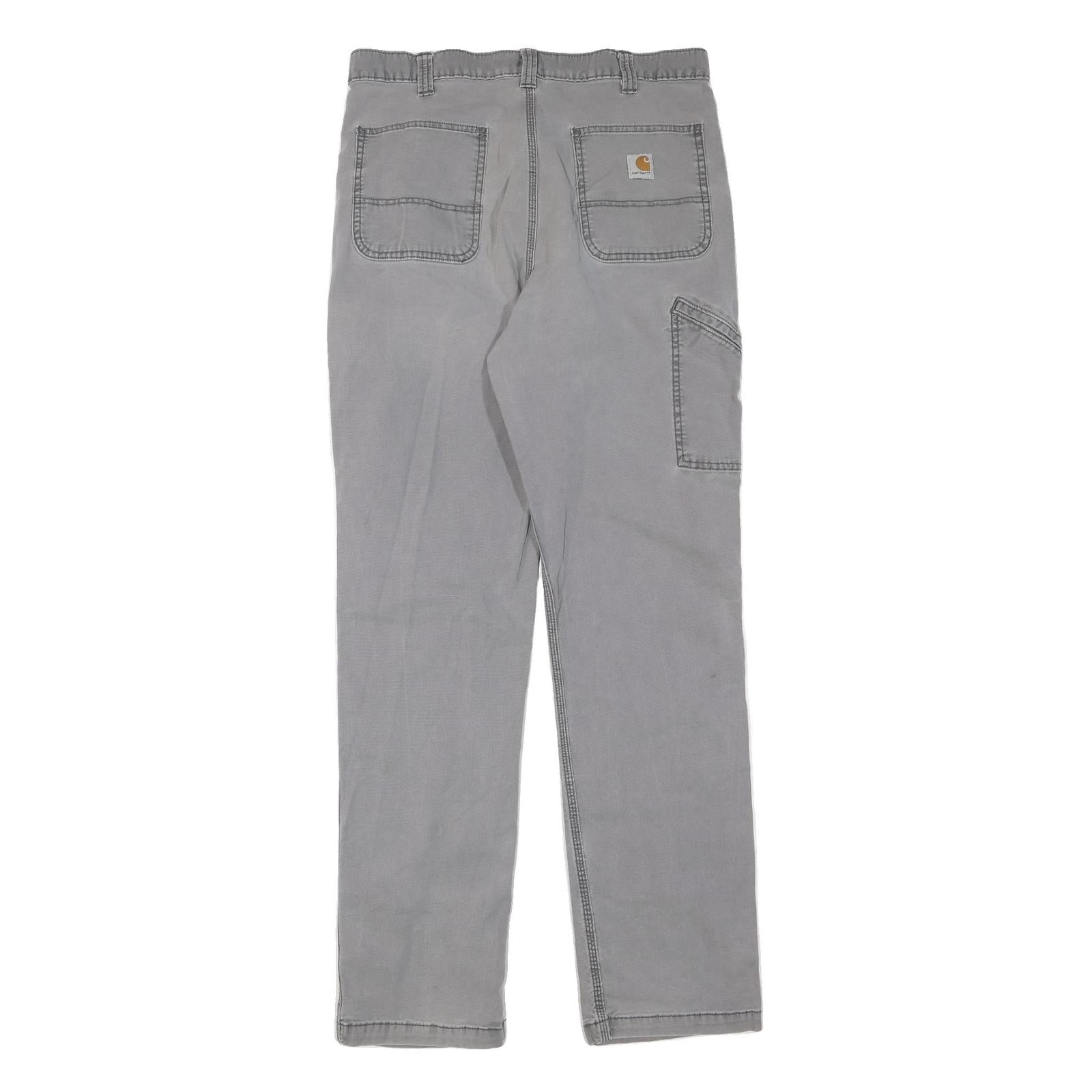 CARHARTT Womens Jeans Grey Regular Straight Denim W36 L36 Workwear Utility Zip