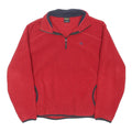 NAUTICA Mens Red Pullover Plain Quarter Zip Basic Knit Jumper M Fleece Comfort