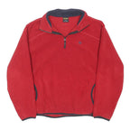 NAUTICA Mens Red Pullover Plain Quarter Zip Basic Knit Jumper M Fleece Comfort