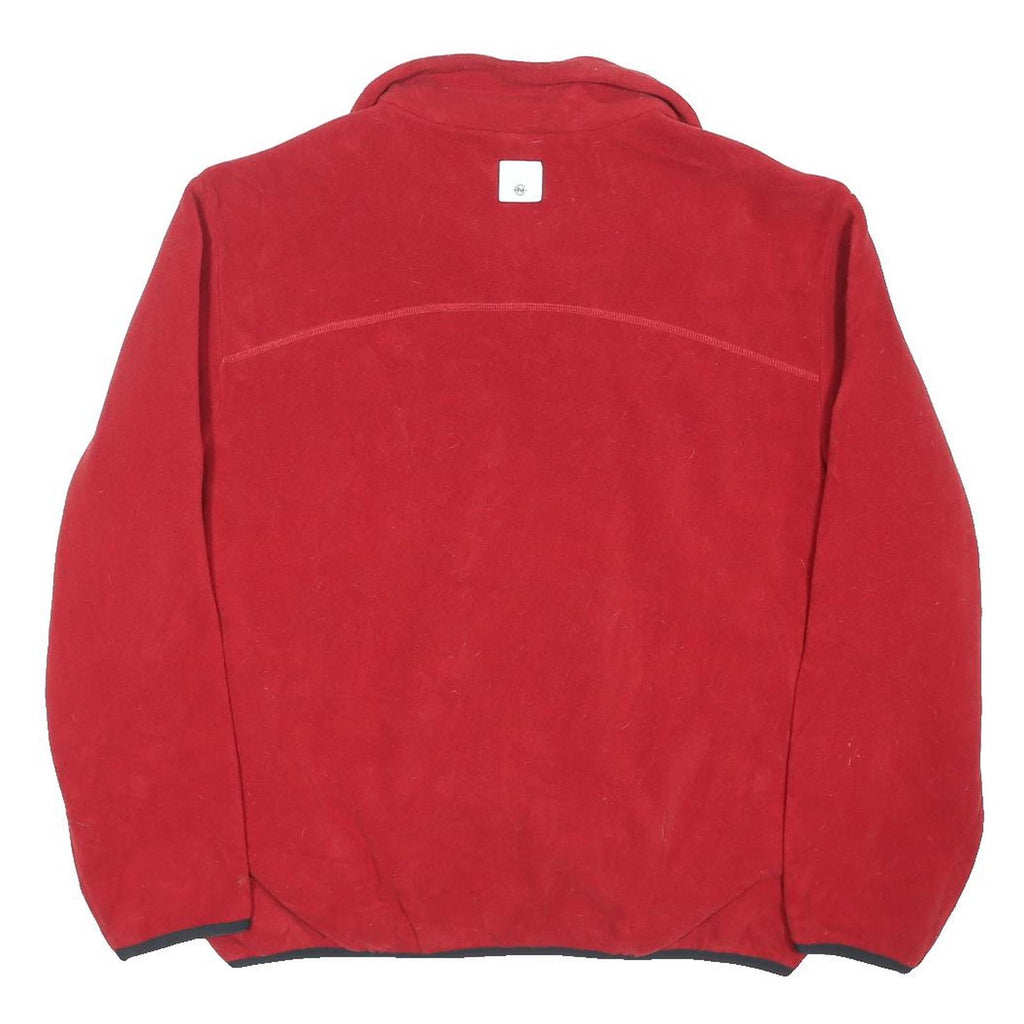NAUTICA Mens Red Pullover Plain Quarter Zip Basic Knit Jumper M Fleece Comfort