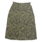 BARDEHLE Womens Pleated Skirt Green Midi Paisley M