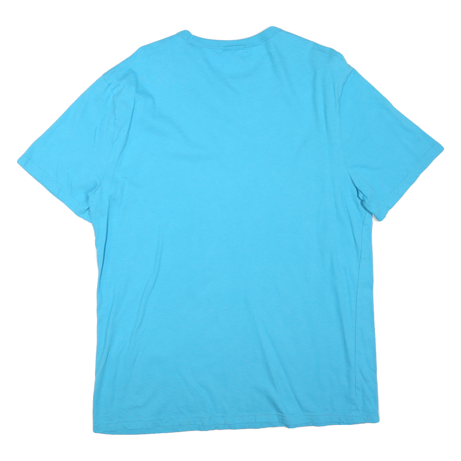 CHAMPION Mens Blue Plain T-Shirt L Short Sleeve Crew Neck Logo Casual Cotton