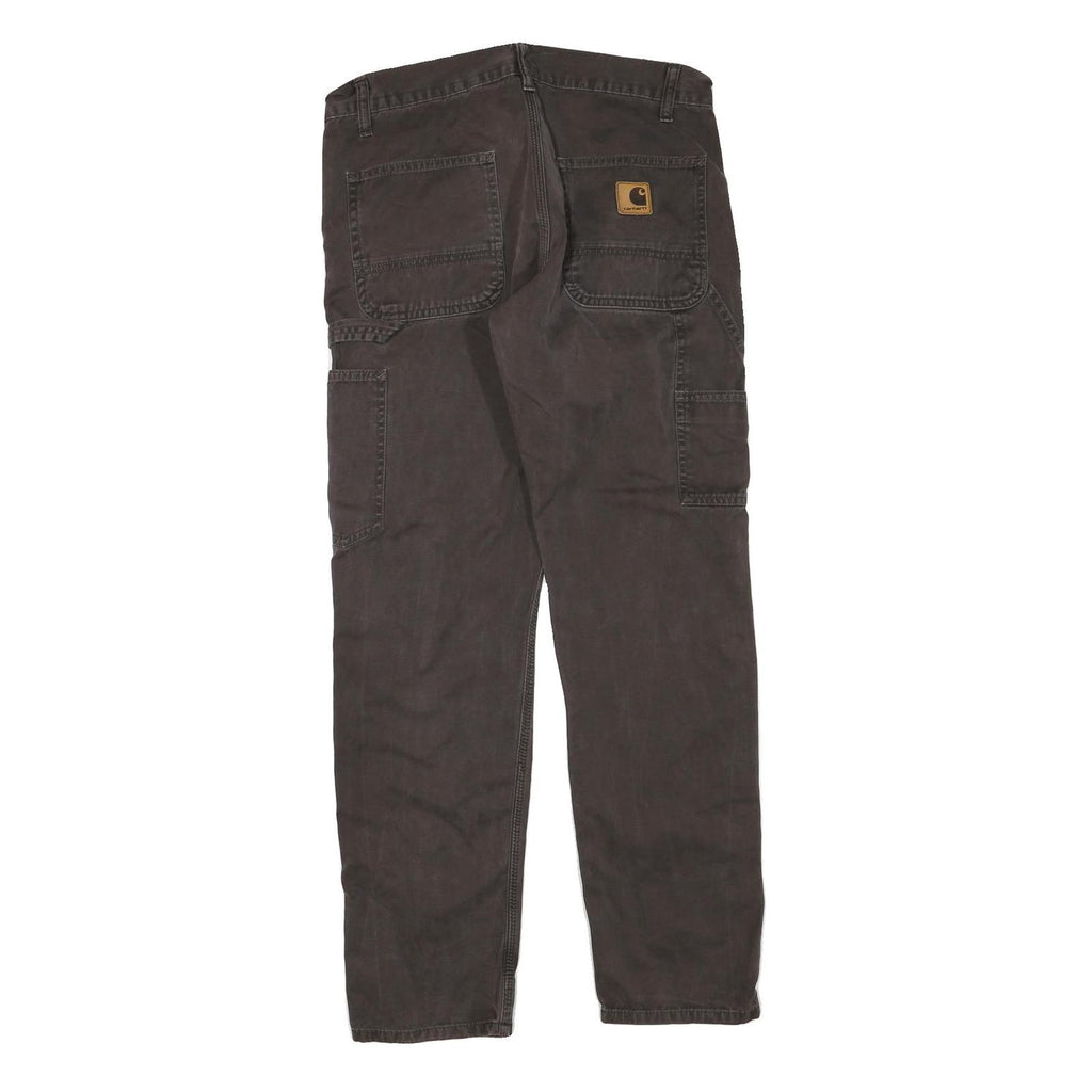 CARHARTT Womens Regular Fit Brown Denim Jeans W32 L30 Workwear Cotton Blend Zip