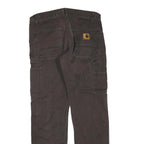 CARHARTT Womens Regular Fit Brown Denim Jeans W32 L30 Workwear Cotton Blend Zip