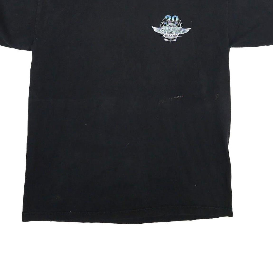 BAYSIDE Mens Black Graphic T-Shirt L Short Sleeve Crew Neck Car Print