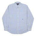 TOMMY HILFIGER Mens Blue & White Check Shirt M Classic Button-Down Cotton
