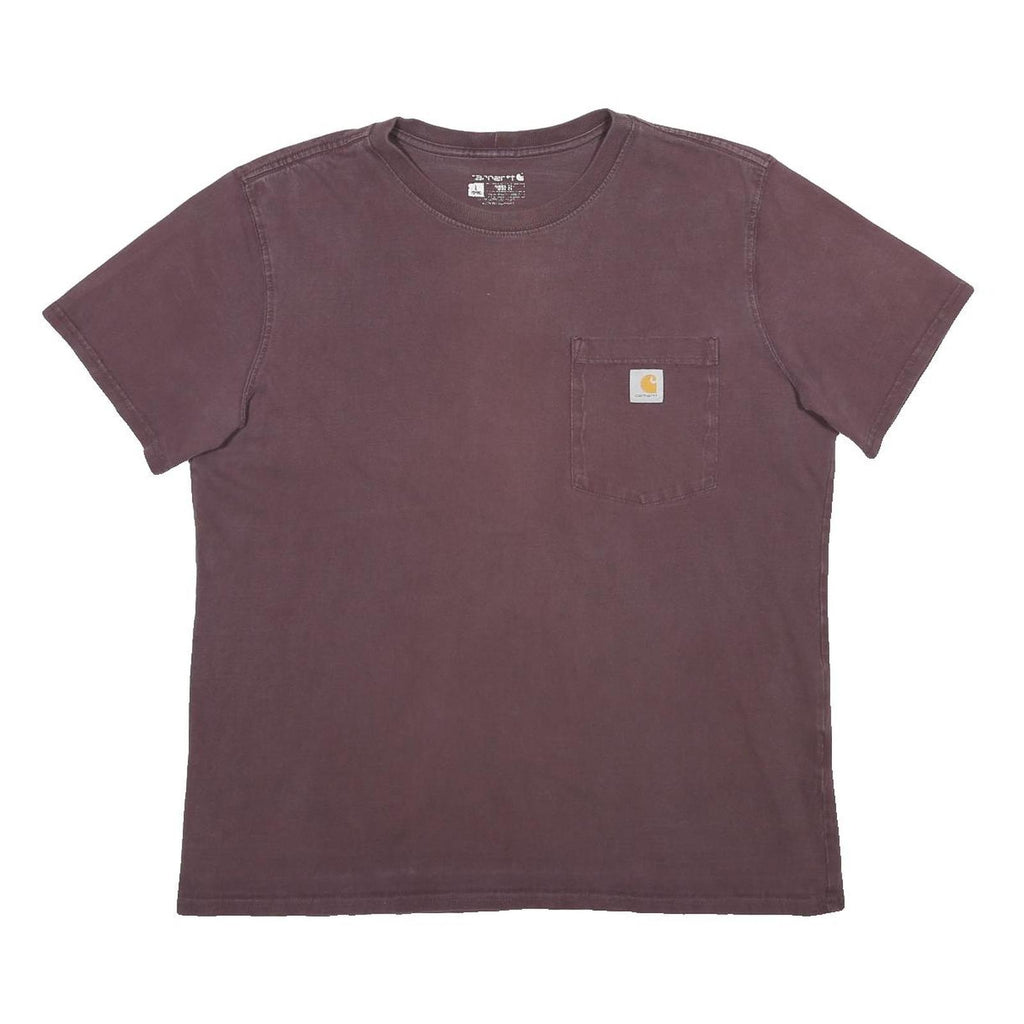CARHARTT Womens Maroon Pocket T-Shirt L Short Sleeve Crew Neck Classic Cotton