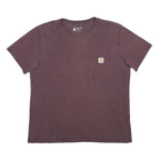 CARHARTT Womens Maroon Pocket T-Shirt L Short Sleeve Crew Neck Classic Cotton