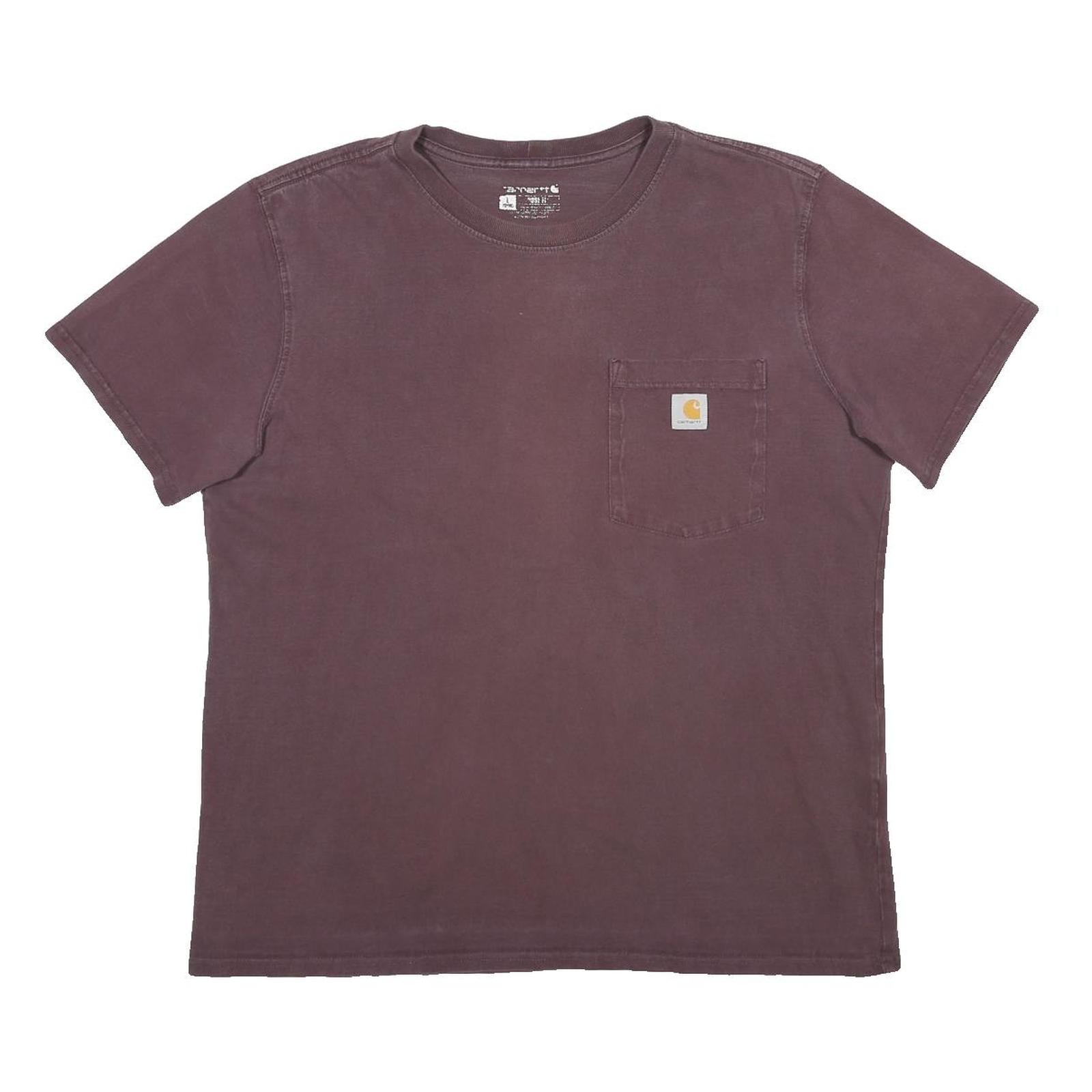 CARHARTT Womens Maroon Pocket T-Shirt L Short Sleeve Crew Neck Classic Cotton