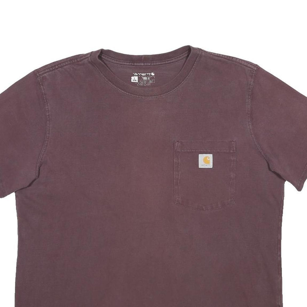 CARHARTT Womens Maroon Pocket T-Shirt L Short Sleeve Crew Neck Classic Cotton